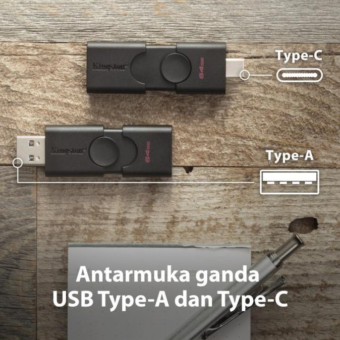 Cáp Chuyển Đổi Dữ Liệu Usb Type-c 32gb Kingston Otg Dtde Duo Flashdisk - 32 Gb