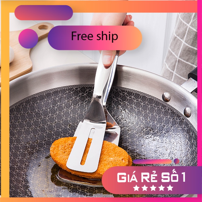 Kẹp Gắp Thức Ăn INOX - Xẻng Xúc Lật Đồ Chiên Nướng Rán - Kẹp Gắp Đá, Đồ Hấp, Đồ Nóng