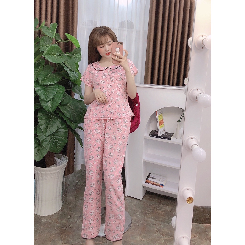 BỘ ĐỒ LỤA QUẦN DÀI HOA TO MẶC NHÀ DÀNH CHO NỮ - HT105