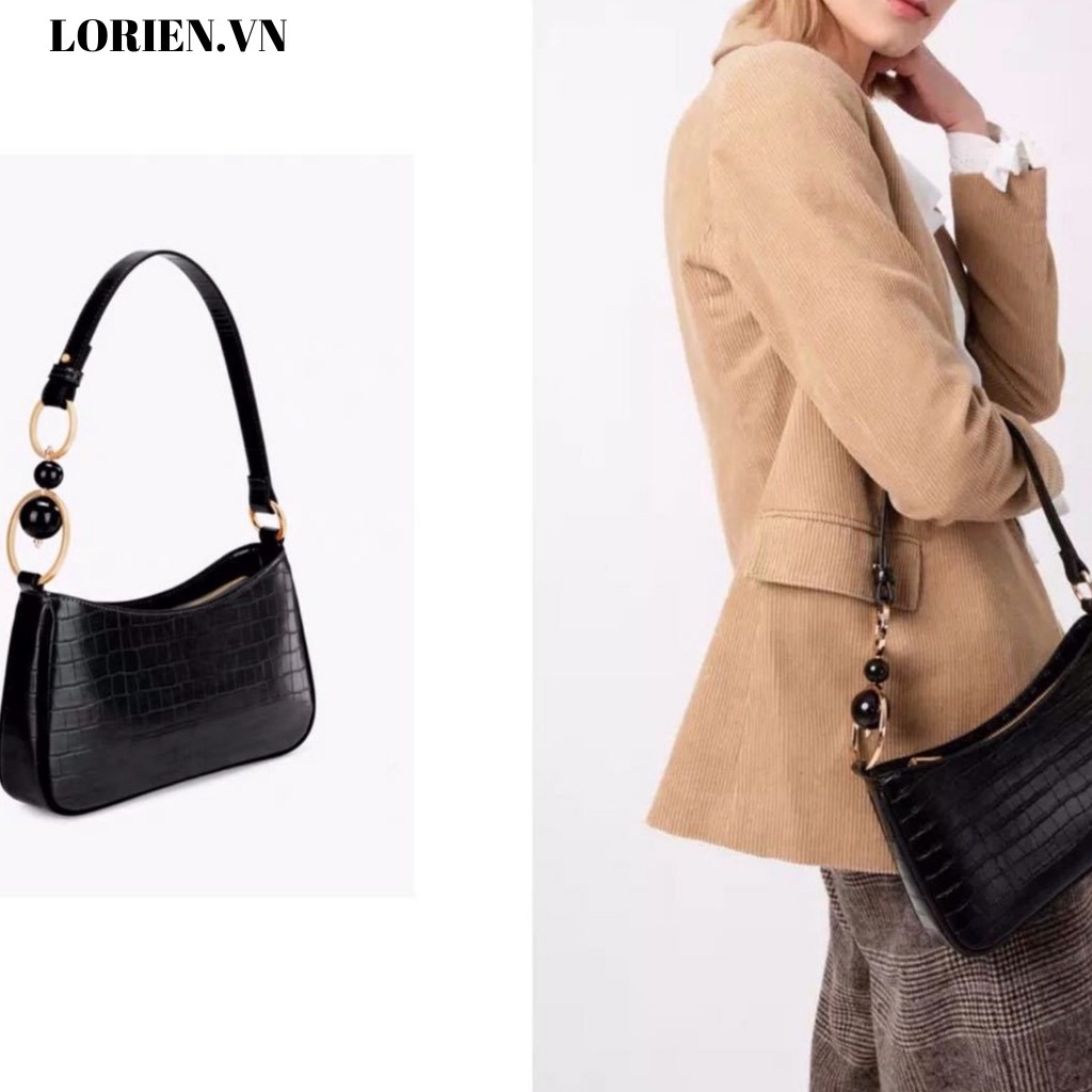 Túi kẹp nách nữ da vân cá sấu loại 1 - LORIEN - Túi xách nữ quai ngọc size 21 Da mềm kẹp nách tiêu thư hàn quốc đẹp | BigBuy360 - bigbuy360.vn