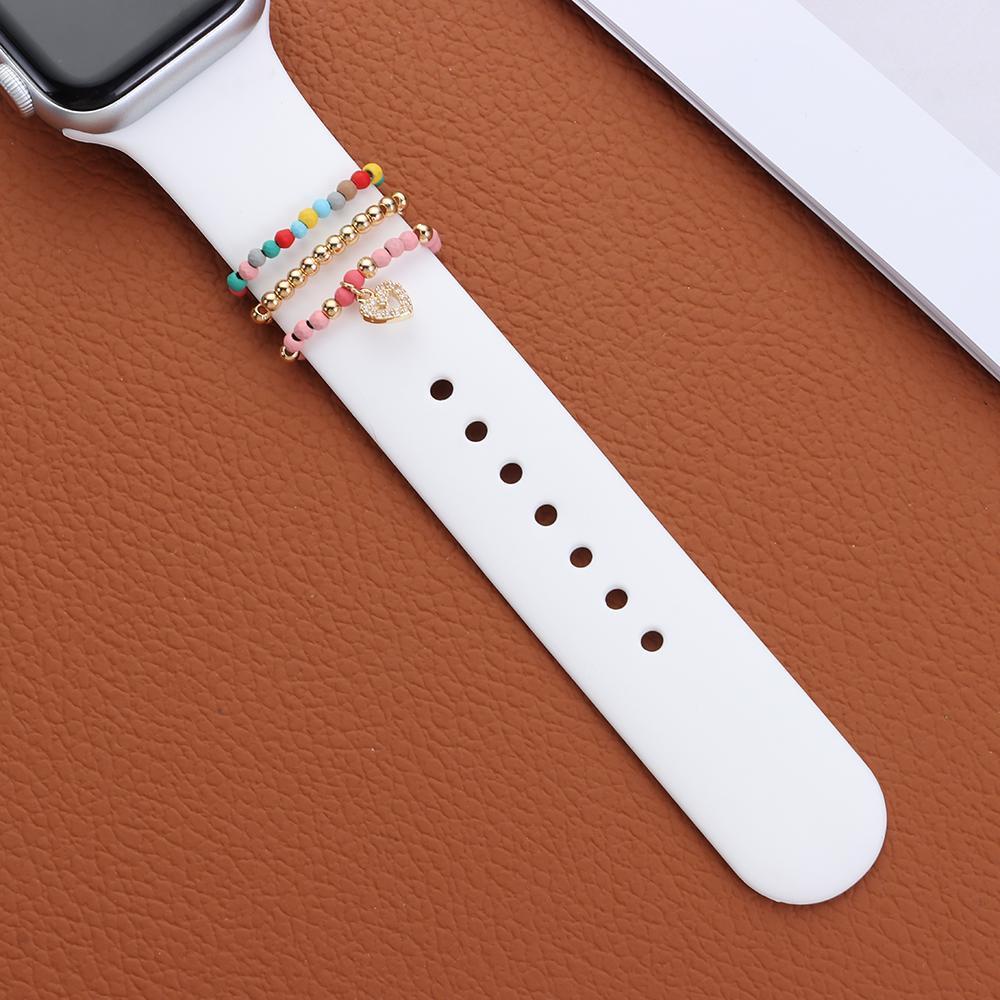 Bộ 3 Dây Đeo Tay Chuỗi Hạt Nhiều Màu Sắc Trang Trí Cho Apple Watch