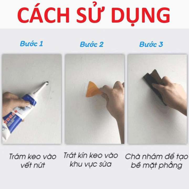 Tuýp Keo Vá Tường, Trám Vết Nứt, Khe Hở Trên Bề Mặt Tường Đa Năng (250g)