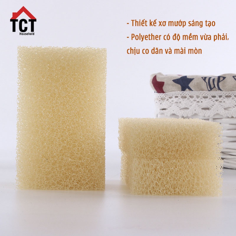 Set 2 Miếng Rửa Chén, Miếng Bọt Biển JieJie Vệ Sinh Chén Bát Chảo Cao Cấp