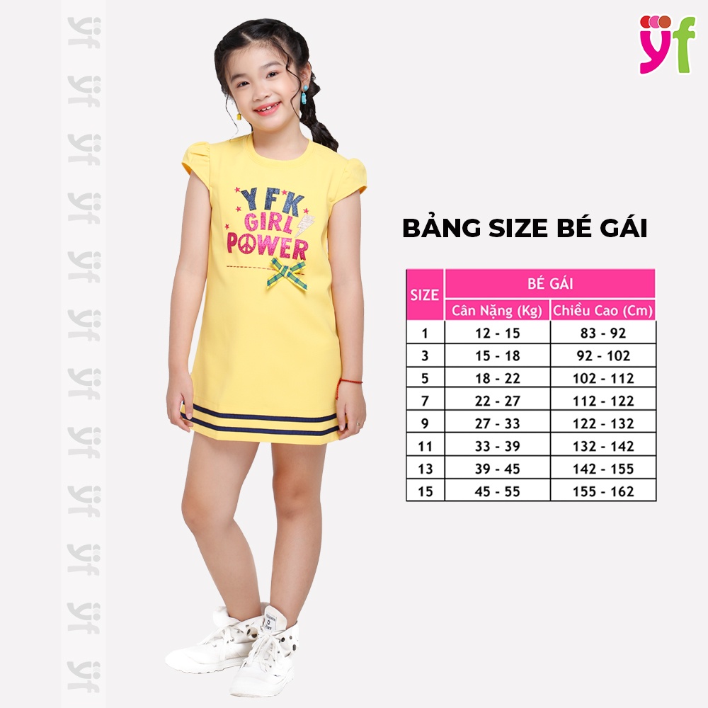 Đầm Suông Bé Gái In Chữ GIRL POWER Màu vàng tươi sáng, YF - 9DX565