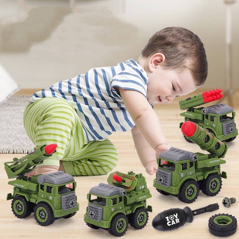 Bộ lắp ráp xe quân sự cho bé VNTOY