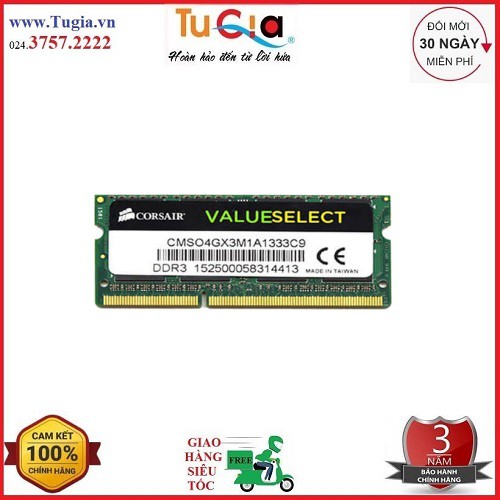 Ram Laptop Corsair DDR3 4GB Bus 1333 1.5V CMSO4GX3M1A1333C9