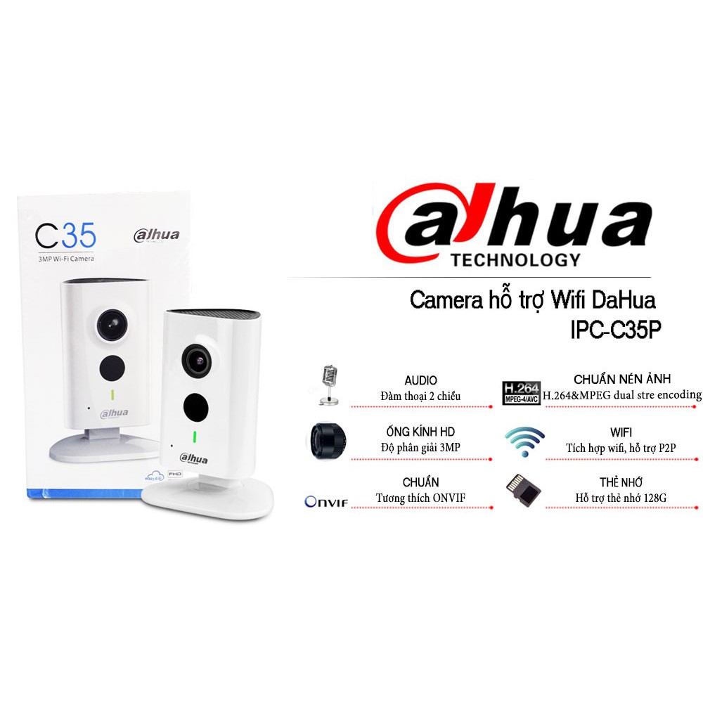 Camera IP Wifi Dahua 3.0 MP Dahua DH-IPC-C35P (hàng chính hãng DSS BH 24T)