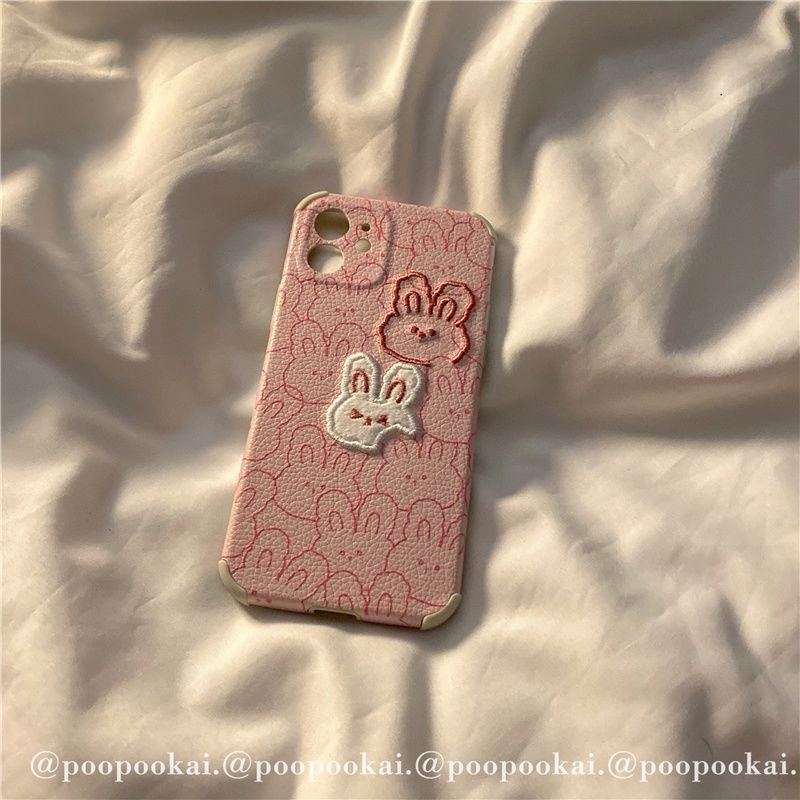 Ốp điện thoại thêu thỏ hoạt hình cho iPhone 7/7p/8/8p/x/xs/xr/xsmax/11/12/pro/promax