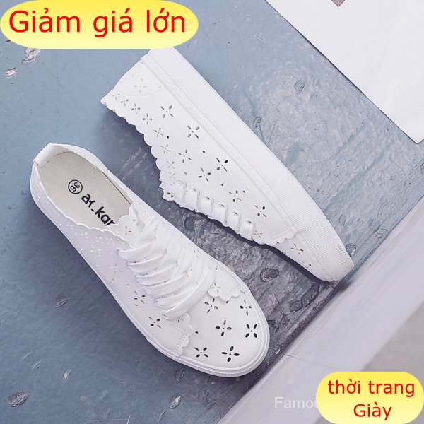 Giày Lười Trắng Thoáng Khí Thoải Mái Cho Nữ