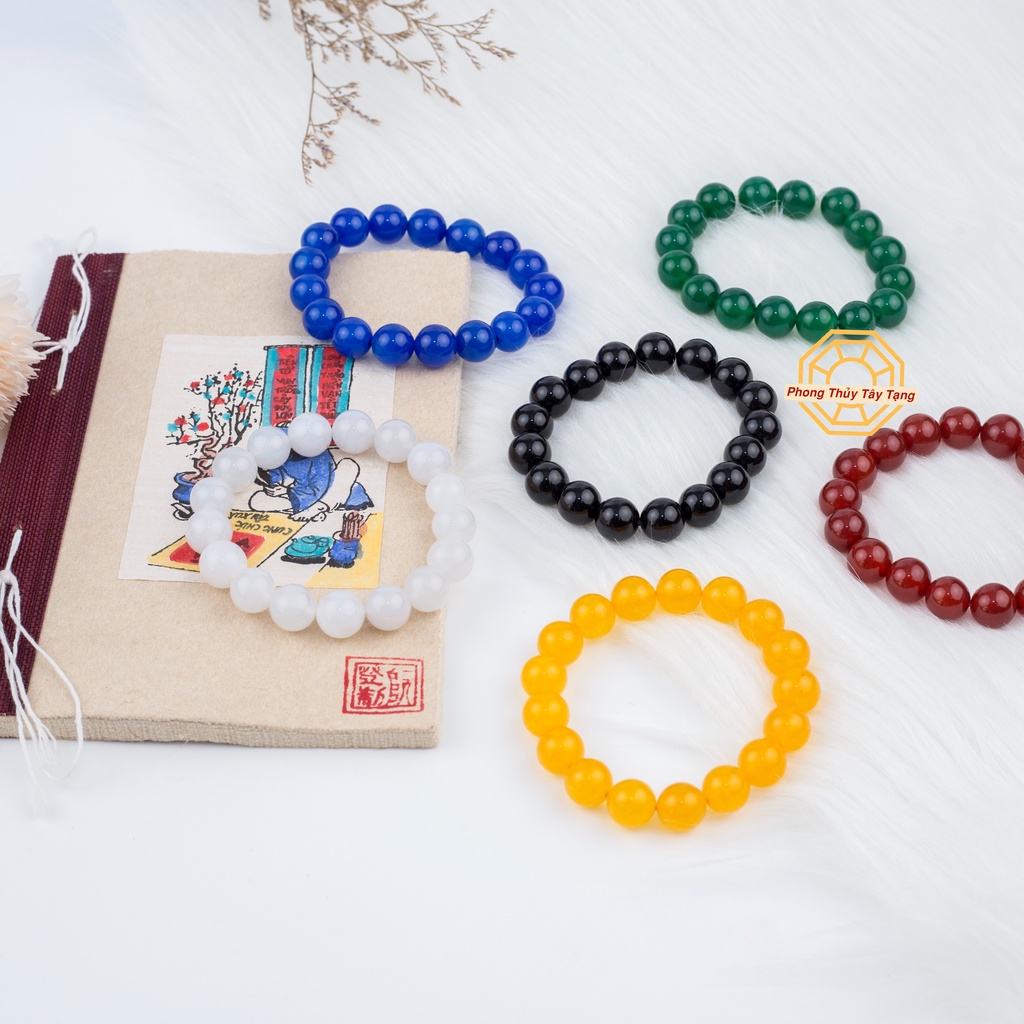 Vòng Tay Phong Thủy Đá M Nãoo Tự Nhiên  Nam Nữ Mệnh Kim Mộc Thủy Hỏa Thổ - Phong Thủy Tây Tạng HCM