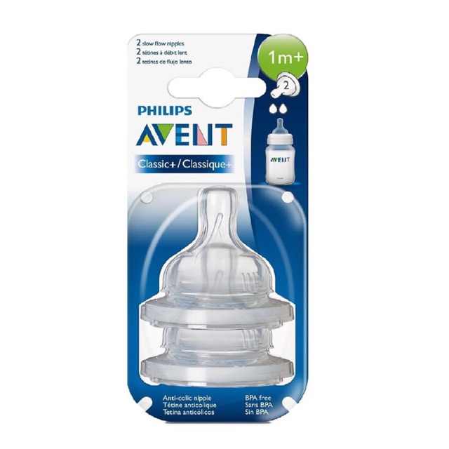 Núm ty Silicone Philips Avent (vỉ đôi)