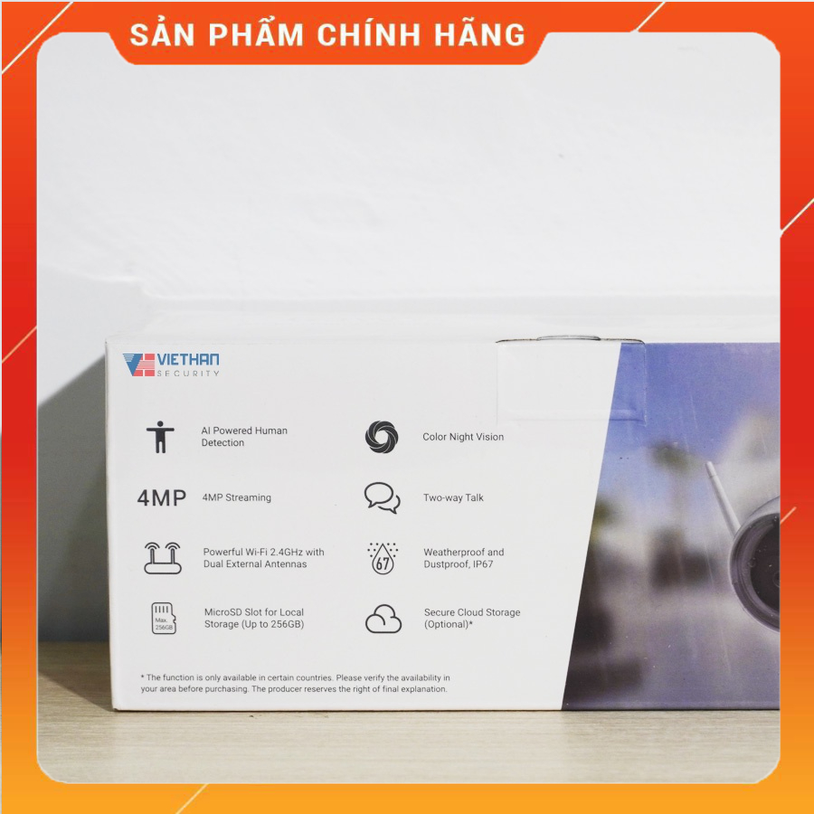 Camera Wifi cố định ngoài trời EZVIZ C3W Pro 4MP - Có màu ban đêm - Đàm thoại 2 chiều - Hàng chính hãng