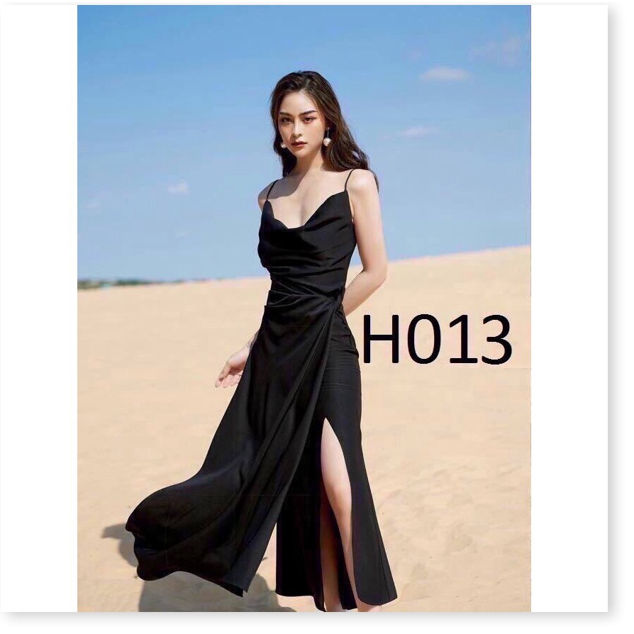 [SIÊU RẺ] Đầm 2 dây cổ đổ xẻ tà | BigBuy360 - bigbuy360.vn