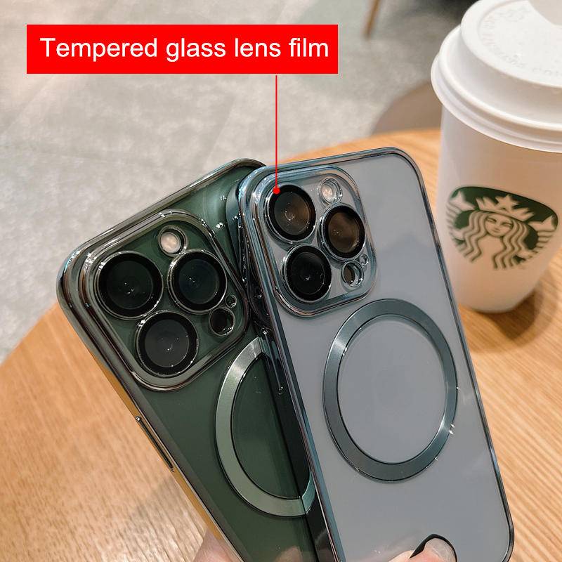 Lens full protector film protective Magnetic clear electroplated case For iPhone X XS Max XR 7 8 Plus SE 2020 2022 SE3 Wireless Charger cover