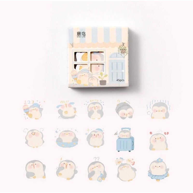 Hộp 45 miếng dán sticker hình cute