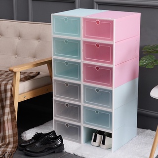 Combo 10 Hộp Đựng Giày Nắp Nhựa Cứng Trong Suốt Lắp Ráp Dễ Dàng Nhiều Màu Sắc