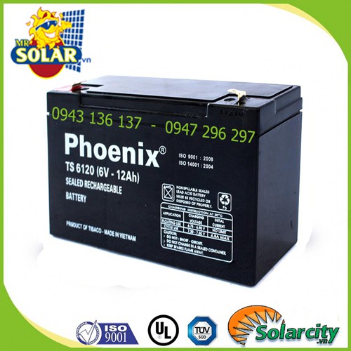 Bình ắc quy khô phoenix 6V - 12A kín khí công nghiệp