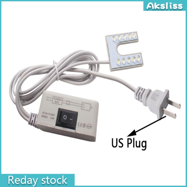 Đèn Led 10 Bóng Hình Chữ U Dùng Cho Máy May 110-250v Eu/us