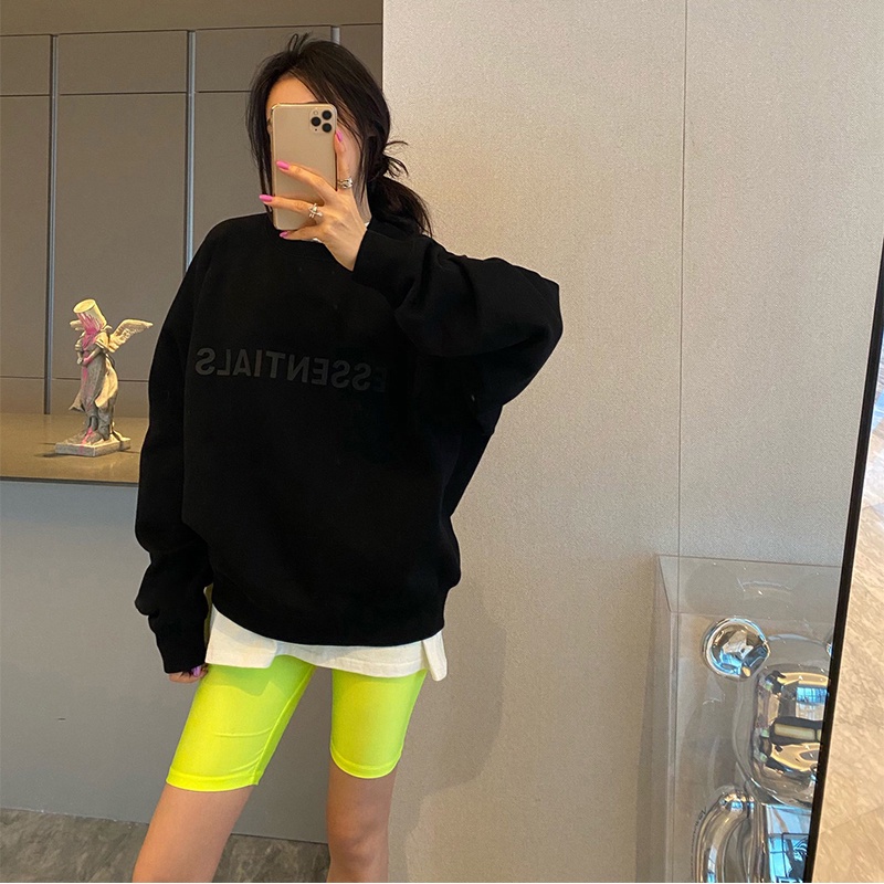 QKOOLE  Áo thun nữ tay dài cổ lọ dáng rộng phong cách Hàn Quốc