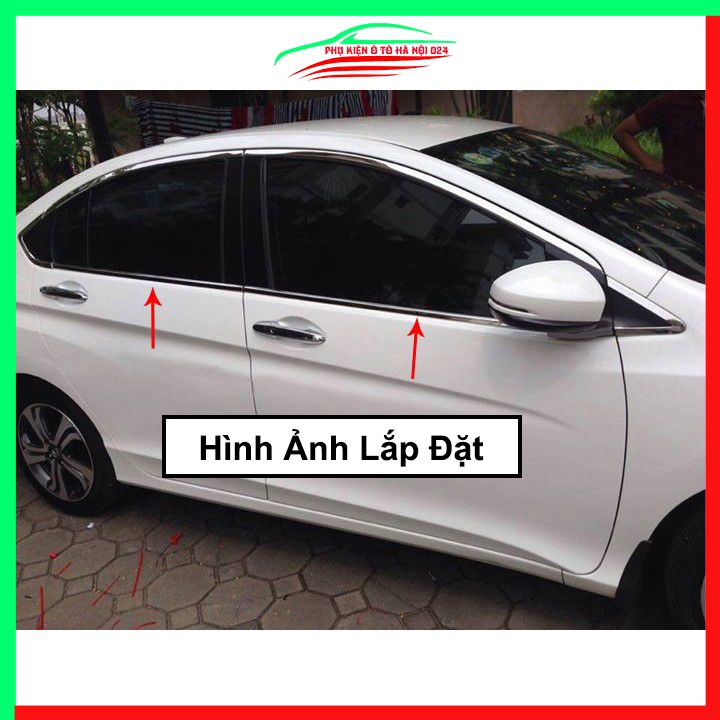 Bộ nẹp viền chân kính cong kính City 2015-2020 Inox sáng bóng chuẩn form xe