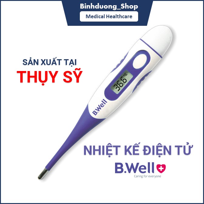 Nhiệt kế điện tử kẹp nách, miệng B Well WT 04 đầu dò mềm Sản Xuất Tại Thụy Sĩ Bảo Hành Chính Hãng