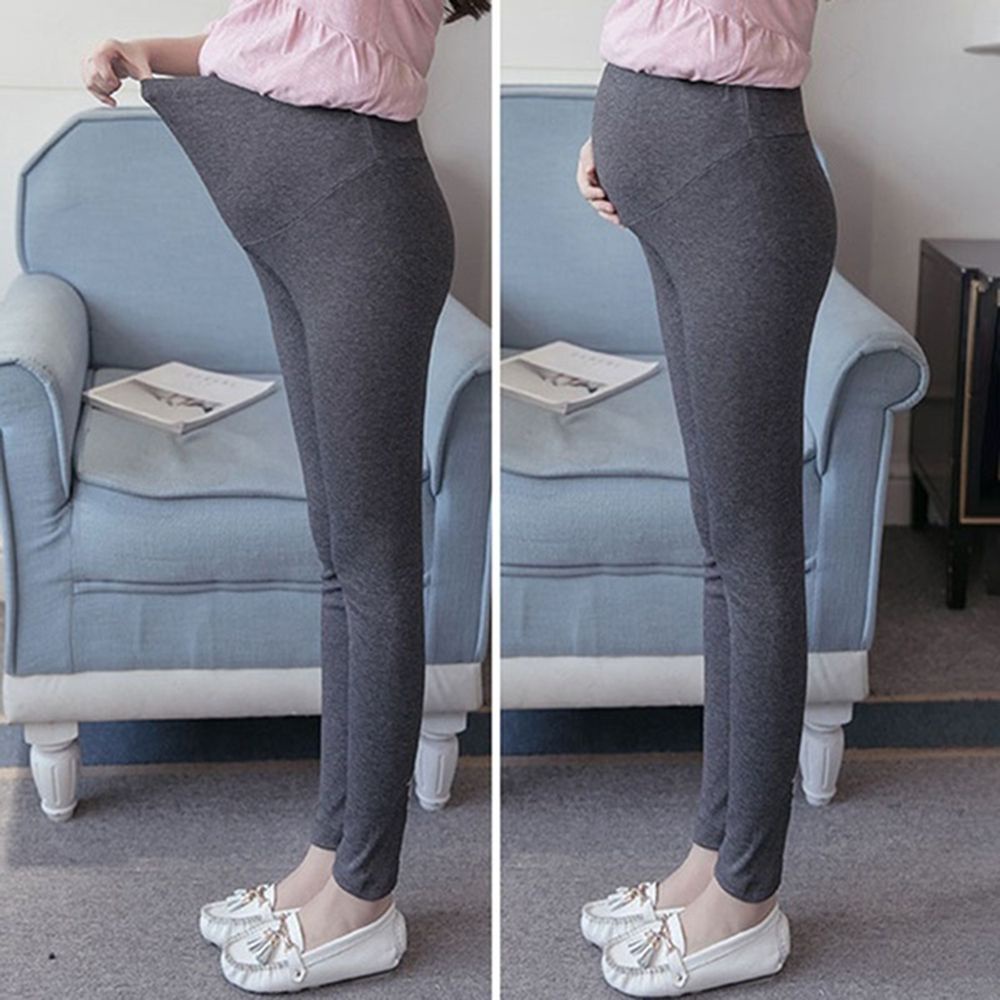 Quần Legging Lưng Cao Ôm Dáng Màu Trơn Thời Trang Cho Mẹ Bầu