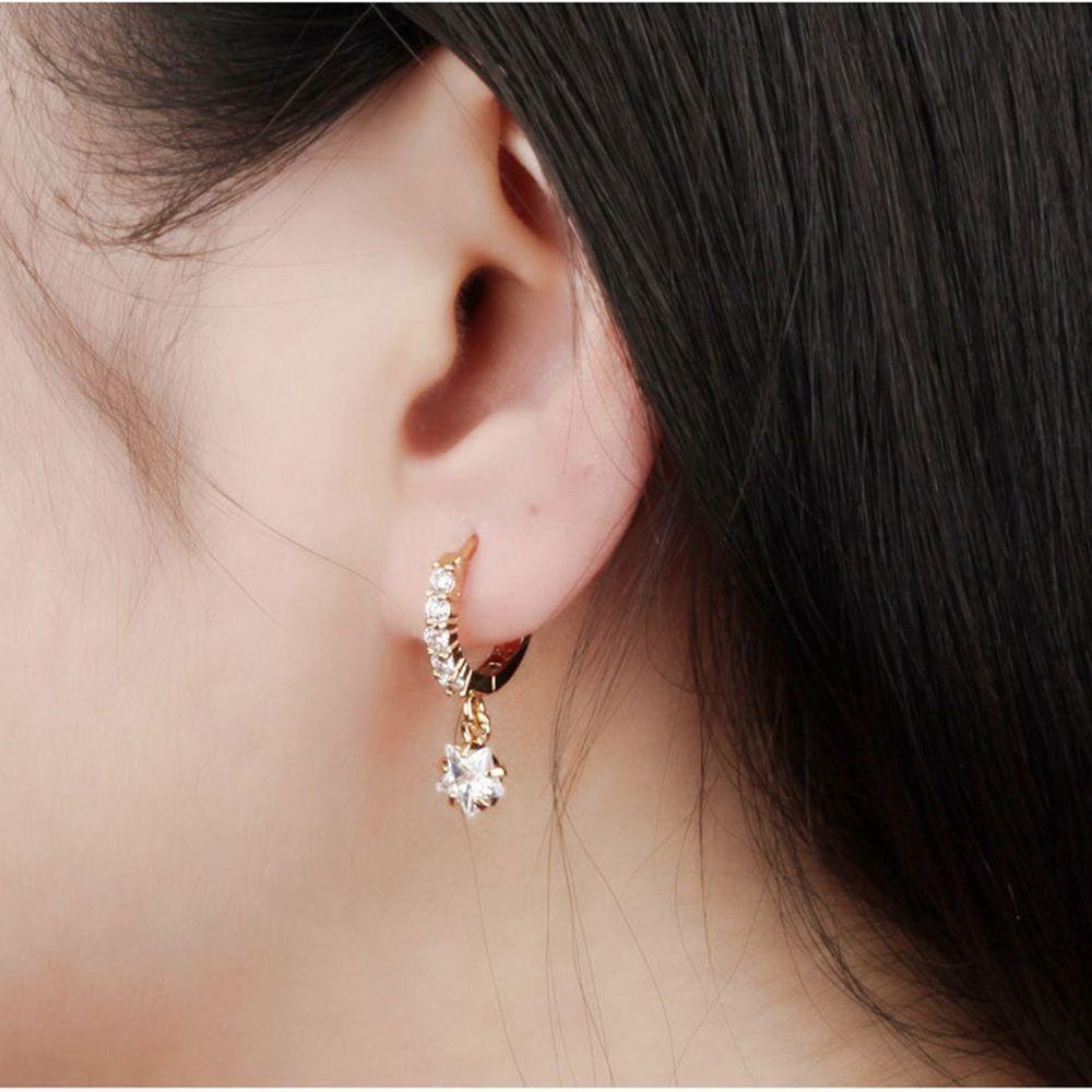 Hoa Tai Dáng Dài Mặt Hình Khối Phong Cách Vintage Cho Nữ