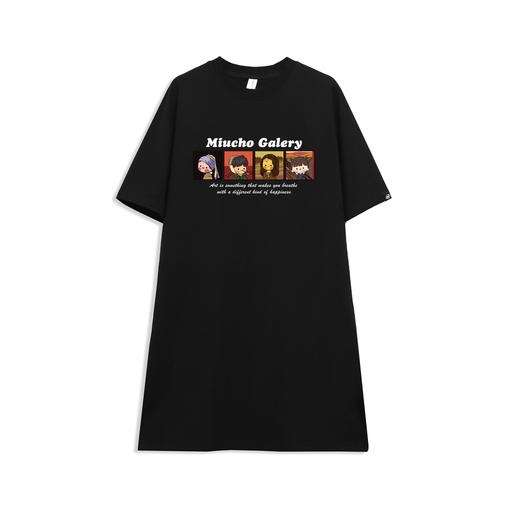 Đầm suông dài tay lỡ vintage nữ cổ tròn chất cotton bigsize DT018 Miucho in brand name