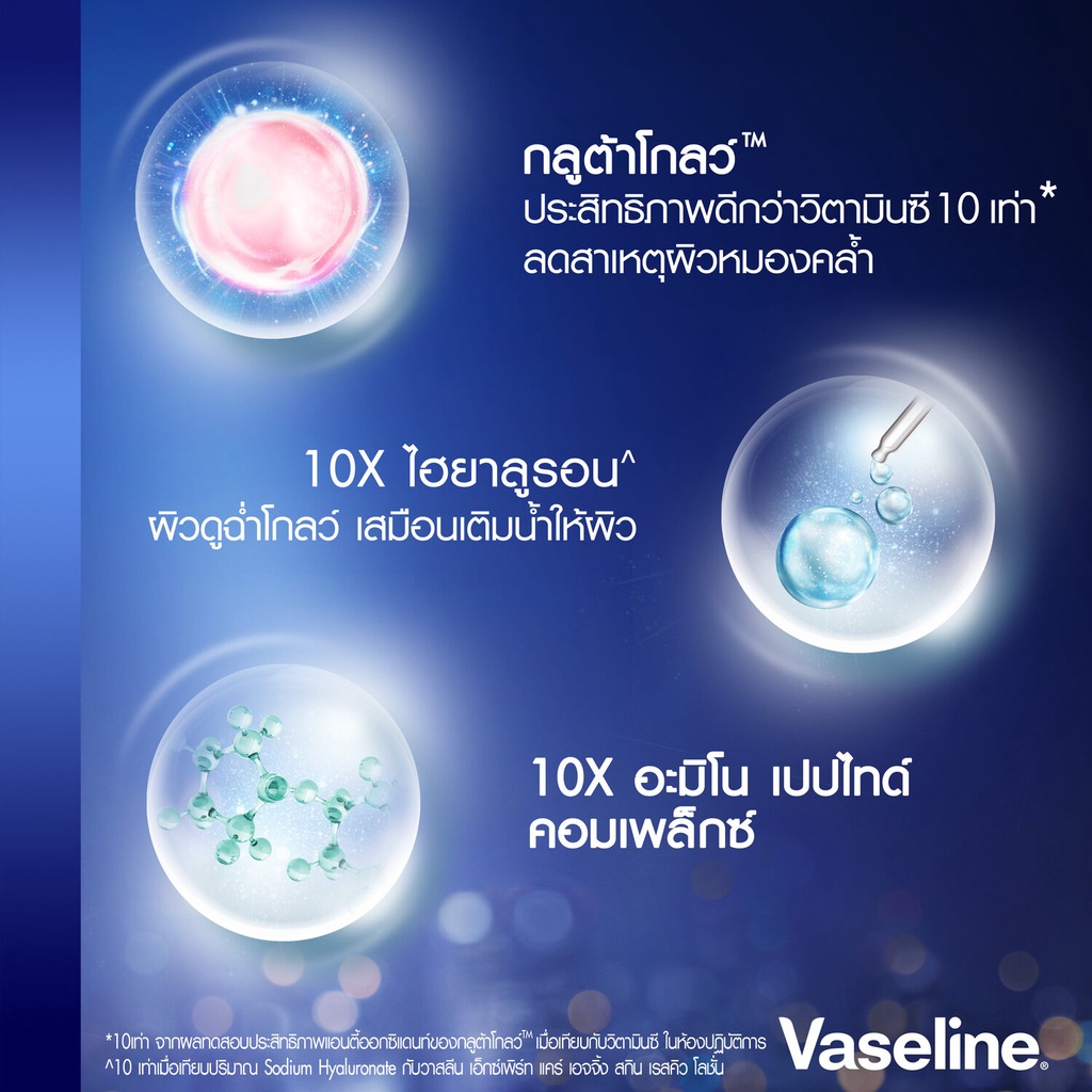 Sữa dưỡng thể Vaseline Healthy Bright Gluta-Hya Serum Burst Overnight Radiance Repair,Giúp phục hồi làn da trông rạng rỡ