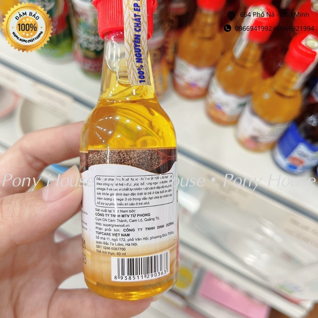 Dầu Hạt Chia EcoFood Cho Bé Ăn Dặm Từ 6 Tháng (Date 2023)