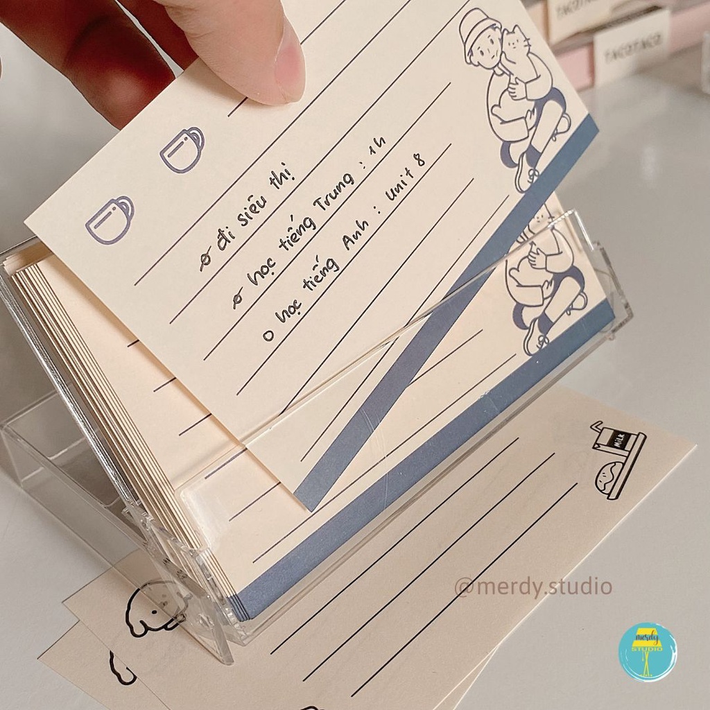 Giấy note TacoTaco hộp băng cassette 100 tờ ghi chú Sad Boy