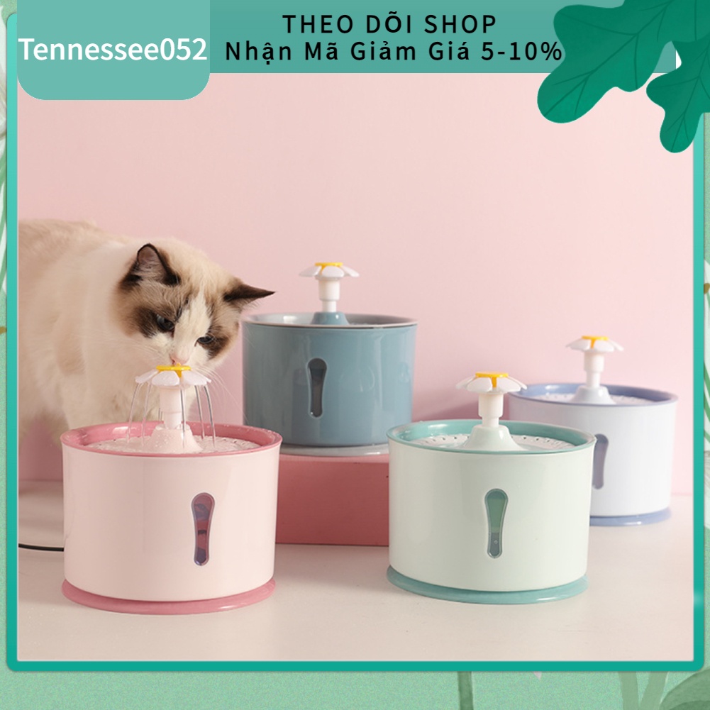 Máy Lọc Nước Tự Động - Máy Uống Nước Tự Động Cho Mèo có đèn LED 2.4L