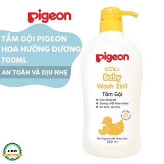 ⚡️ Sữa Tắm Gội Dịu Nhẹ Pigeon 700ml 2in1 Hoa Hướng Dương (Vàng) / Jojoba (Xanh)