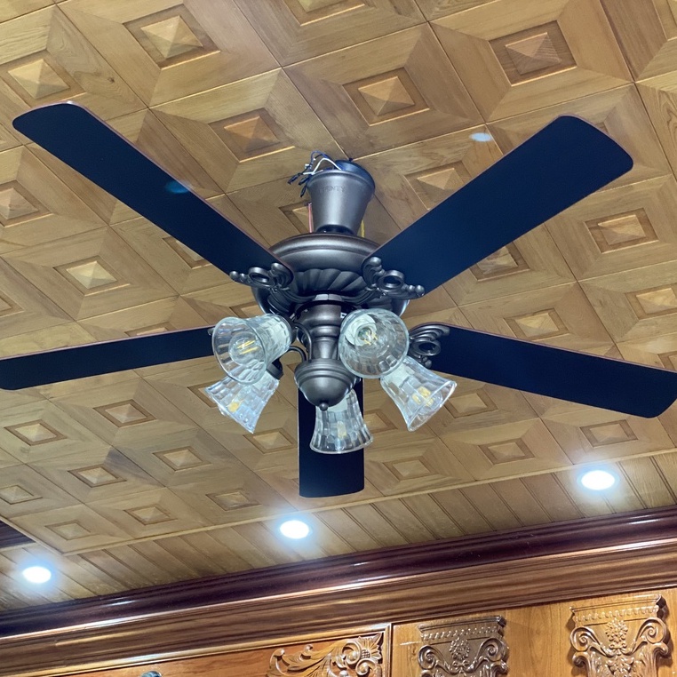 Quạt Trần Cánh Gỗ Hiện Đại 236, Quạt Trần Trang Trí Phòng Khách/Phòng Ngủ, Động Cơ AC