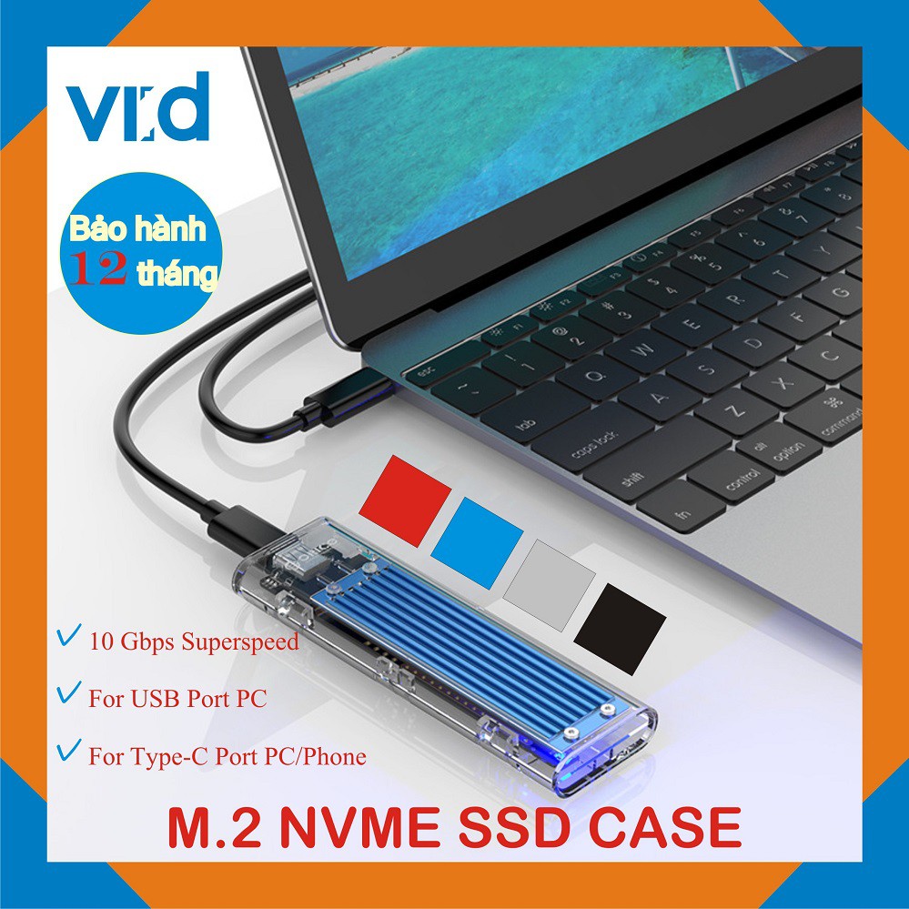 Box ổ cứng Orico SSD NVMe M.2 TCM2-C3 USB 3.1, SSD M2 NVME, M.2 SATA to USB Type-C làm ổ di động ORICO M2PV-C3 M2PF-C3