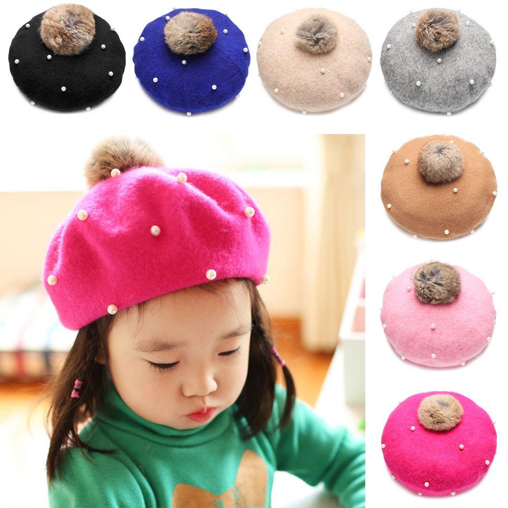 Mũ Nồi Phối Bóng Lông Phong Cách Vintage Thời Trang Cho Bé