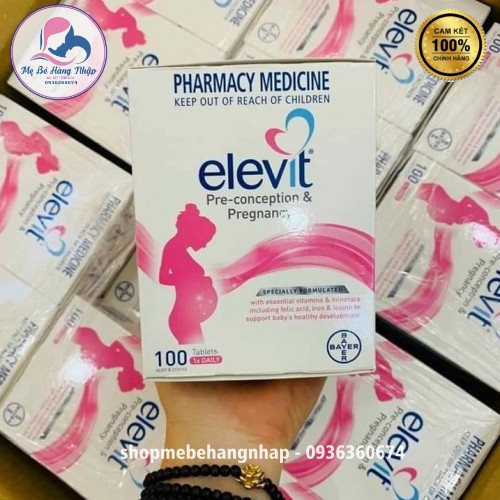 [Chuẩn Auth Úc] Elevit  Bầu Úc - Vitamin tổng hợp dành cho bà bầu 100 viên - Date 2024