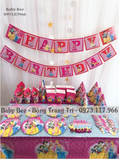 Set trang trí sinh nhật để bàn gồm 13 món theo chủ đề