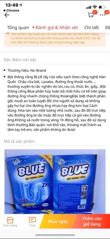 BỘT THÔNG CỐNG BLUE 100gr