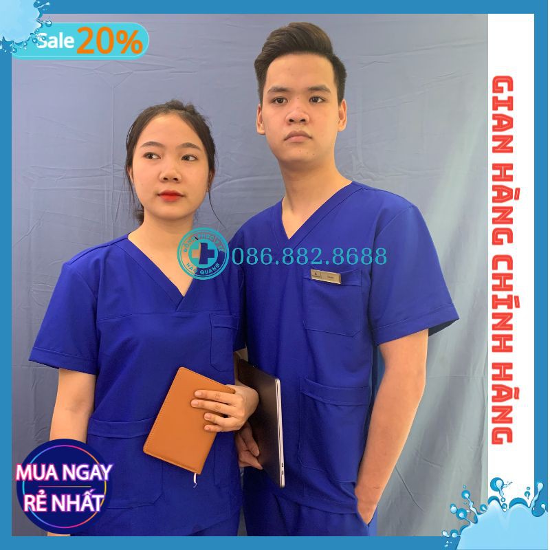 Bộ Scrubs Bác Sĩ, quần áo phòng mổ, đồng phục phẫu thuật, đồng phục spa xanh đoàn hàng