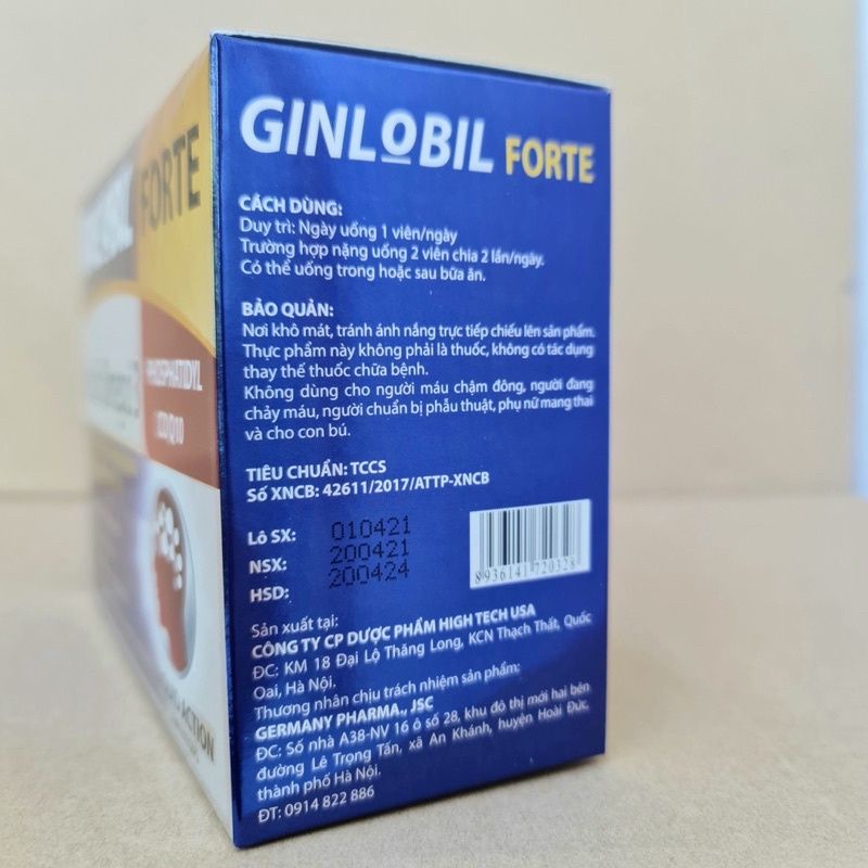 Ginlobil Forte ginkgo citicolin omega 3 hotro chứng mất ngủ hoạt huyết dưỡng não, đau đầu chóng mặt, ngủ không ngon giấc