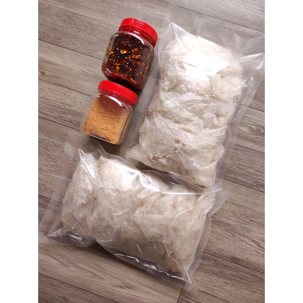 [1kg PSMN sa tế] | Combo 1kg bánh tráng phơi sương + 1 hủ muối nhuyễn + 1 hủ sa tế | Chợ Cô Thu