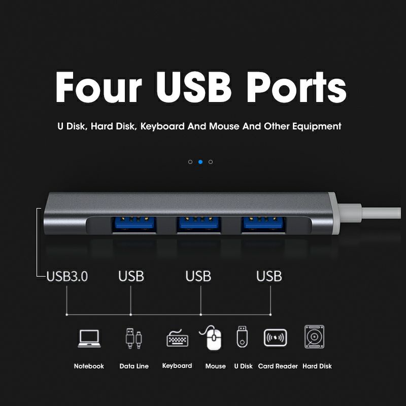 Bộ Chia 4 Cổng Usb 3.0 Loại C Sang 4 Cổng Usb