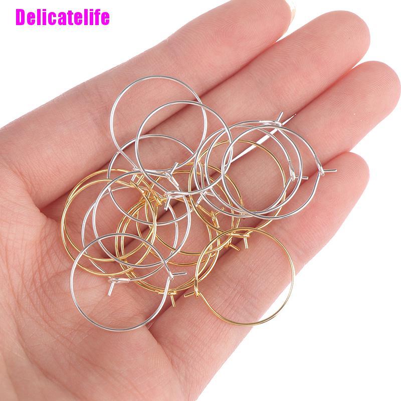 HOOPS Bộ 100 Khuyên Tai 25x20mm Thiết Kế Hình Ly Rượu Vang Độc Đáo