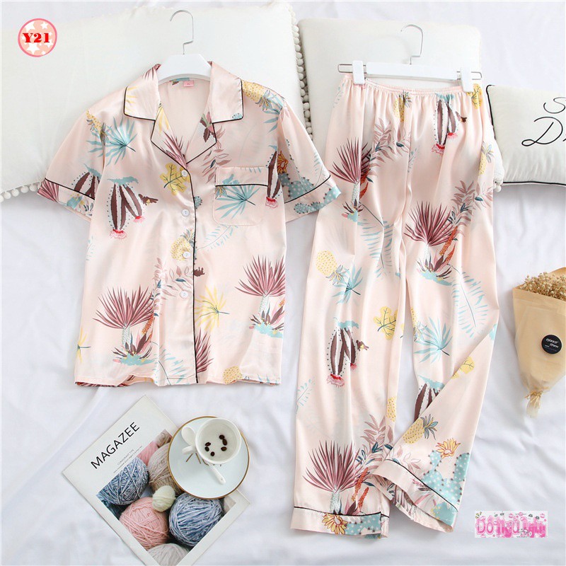 Pijama Lụa Cộc Tay Cao Cấp Y21 | BigBuy360 - bigbuy360.vn
