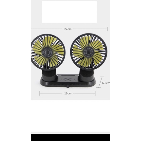 Quạt máy đôi mini 12v, 24v xoay 360 tiện ích trên ô tô, xe hơi cao cấp