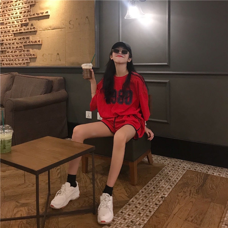 Bộ Đồ Ngủ Tay Ngắn Dáng Rộng Plus Size Phong Cách Hàn Quốc Thời Trang Mùa Hè Cho Nữ | BigBuy360 - bigbuy360.vn