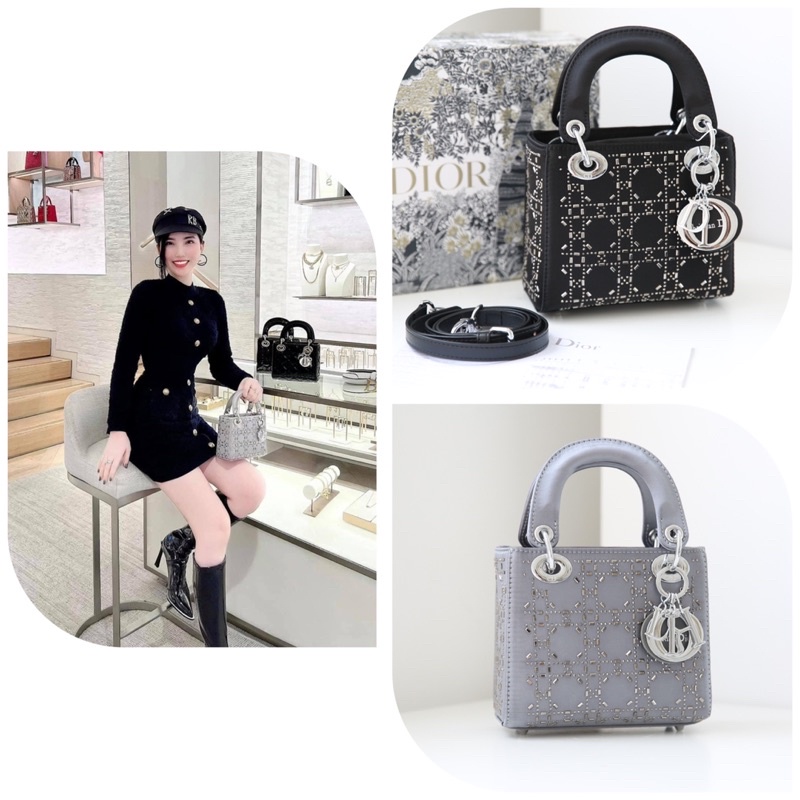 Túi Lady Dior SPSL Siêu Hot Hàng Fullbox Nam Nguyên Seal Bản 3 ô Tương Đương 17cm Ảnh Thật Tự Chụp