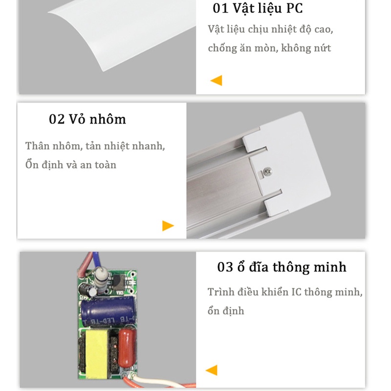 Đèn bán nguyệt LED M36  40W /60W ánh sáng trắng 1.2m siêu sáng tiết kiệm điện