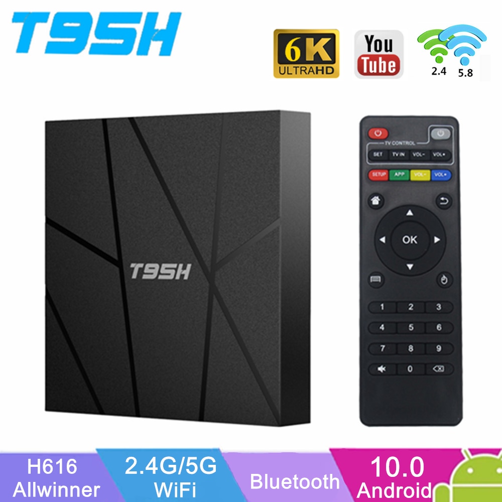 Tv Box 2021 T95H H616 Android 10.0 6k Youtbe 4gb Media Player 32gb H616 Tv Box